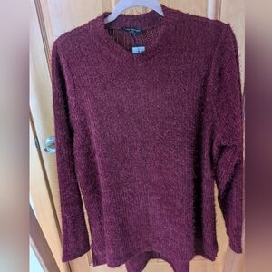 NWT Lane Bryant Maroon Textured Crew Neck Sweater